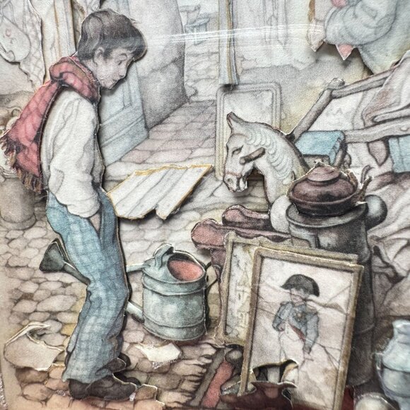 1966 Anton Pieck 3D Shadow Box Diorama "Flea Market" Framed Art Vintage - Picture 8 of 13